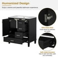 thumbnail image 3 of 30" Modern Bathroom Vanity, Wood Vanity Cabinet with Ceramic Countertop Sink and 3 Drawers, Sink Cabinet Combo with Soft-Closing Door, for Small Place, 3 of 9