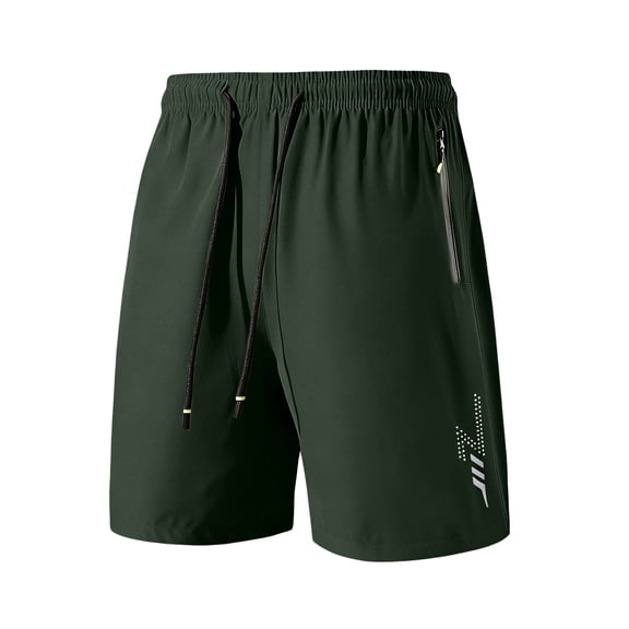 Mens Athletic Shorts Elastic Waist Drawstring Quick Dry Basketball Shorts Zipper Pockets Summer Hiking Gym Workout Short, M