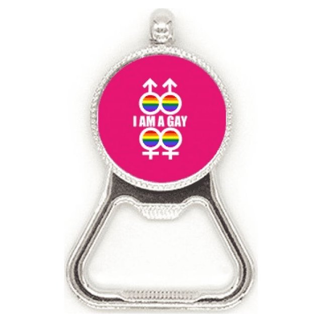 Soy una lesbiana LGBT Arcoiris Acero inoxidable Metal cerveza tapa sacacorchos