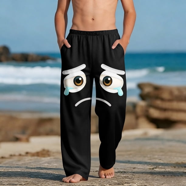 Pantalones largos para niños y niñas, de moda, estampados, casuales, de playa, con bolsillos.