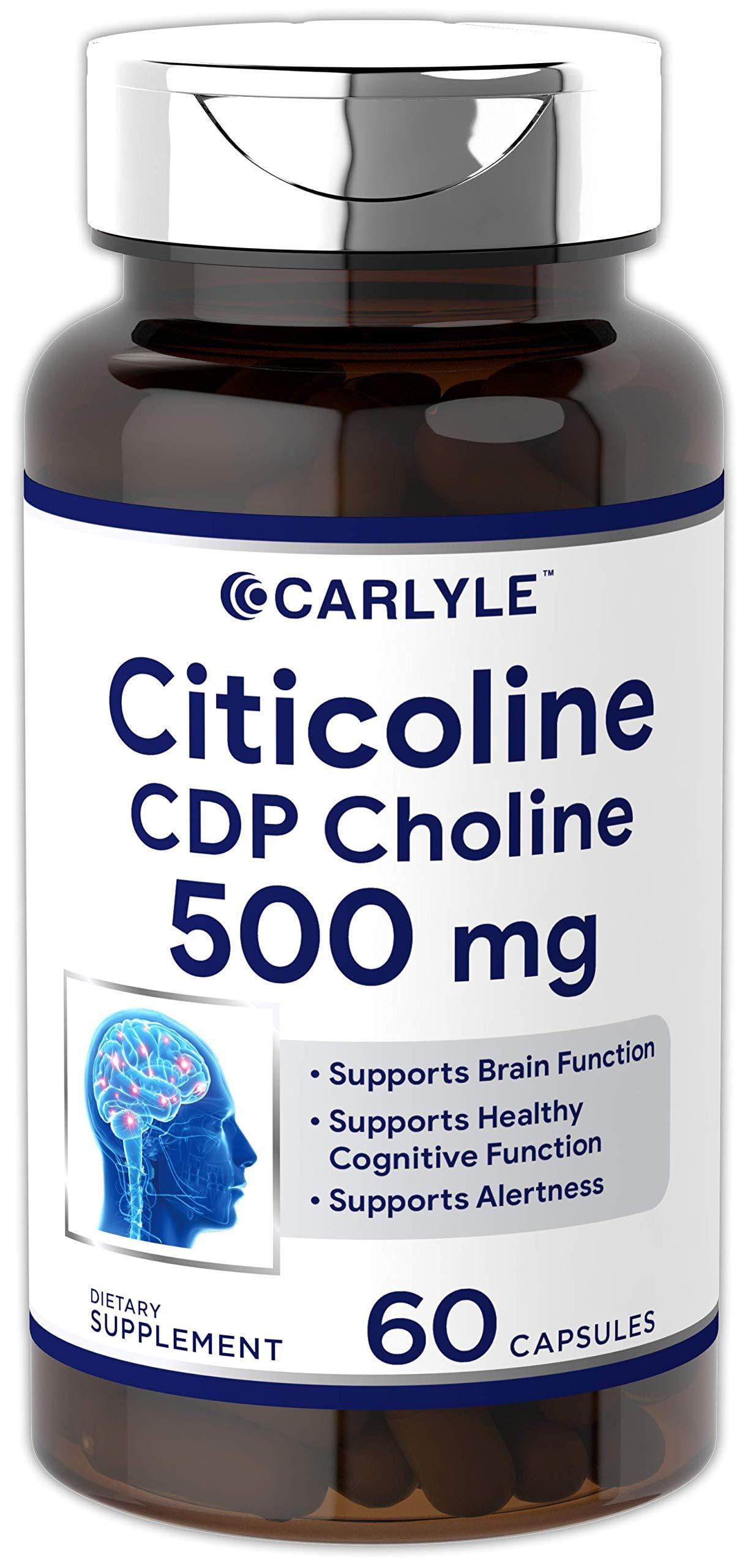 Citicoline CDP Choline 500mg 60 Capsules Highest Potency Per
