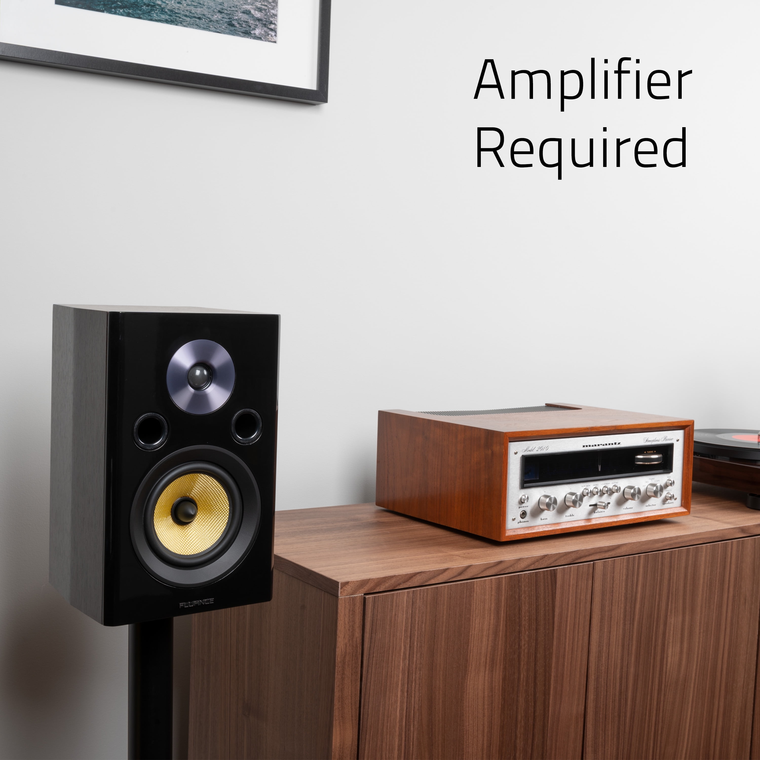 Fluance Signature HiFi 2-Way Bookshelf Surround Sound Speakers for 2-Channel Stereo Listening or Home Theater System - Black Ash/Pair (HFS)