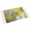thumbnail image 2 of Yellow Grey Large Area Rug 4x6ft Woven Runner Rug,Modern Oil Painted Abstract Art Aesthetics Washable Living Room Bedroom Kitchen Bathroom Classroom Carpet with Tassels,Indoor Outdoor Throw Door Mat, 2 of 5