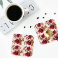thumbnail image 4 of Yiaed Lilies Flowers Print Leather Coasters for Drinks - Cup Coasters Coffee Table Kitchen Table Bar, Home & Office Gifts Handmade Drink Coasters-Square, 4 of 6