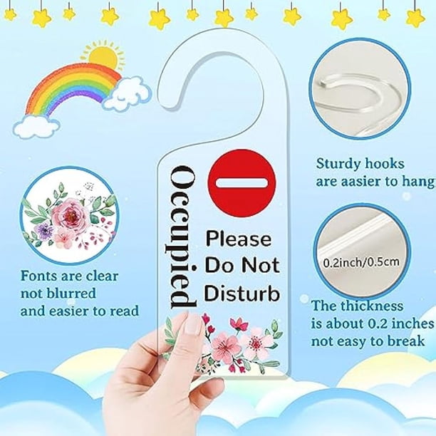 2PCS Señales De Puerta Cuero Doble Cara Welcome Please Knock / No Molestar - Cartel Colgante Do Not Disturb