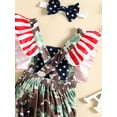thumbnail image 6 of Gureui Toddler Infant Baby Boys Girls Suit, Independence Day Star Stripe Print Camouflage Fly Sleeve Square Neck Romper + Headband 2Pcs Clothes Set, 6 of 9