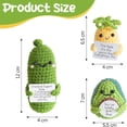 thumbnail image 2 of 3PCS Handmade Emotional Support Pickled Cucumber Gift,Creative Crochet Pickle Encouragement Ornament with Positive Affirmation Card,Funny Reduce Pressure Knitting Doll, 2 of 7