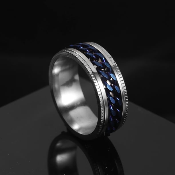 Nuevo anillo de pareja giratorio de acero inoxidable genial, cadena giratoria de alta calidad, anillos giratorios para mujer, hombre, joyería Punk, regalo de fiesta Tan Jianjun unisex