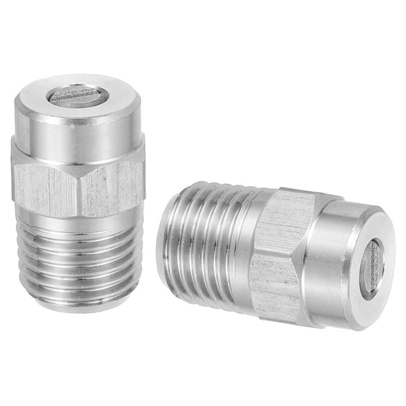 2Pcs Pressure Washer Nozzle, Stainless Steel Thread Nozzles Tips, Universal Replacement for Undercarriage Cleaner Water Broom, 1/4 Inch NPT Male, 15 Degree 050 Orifice