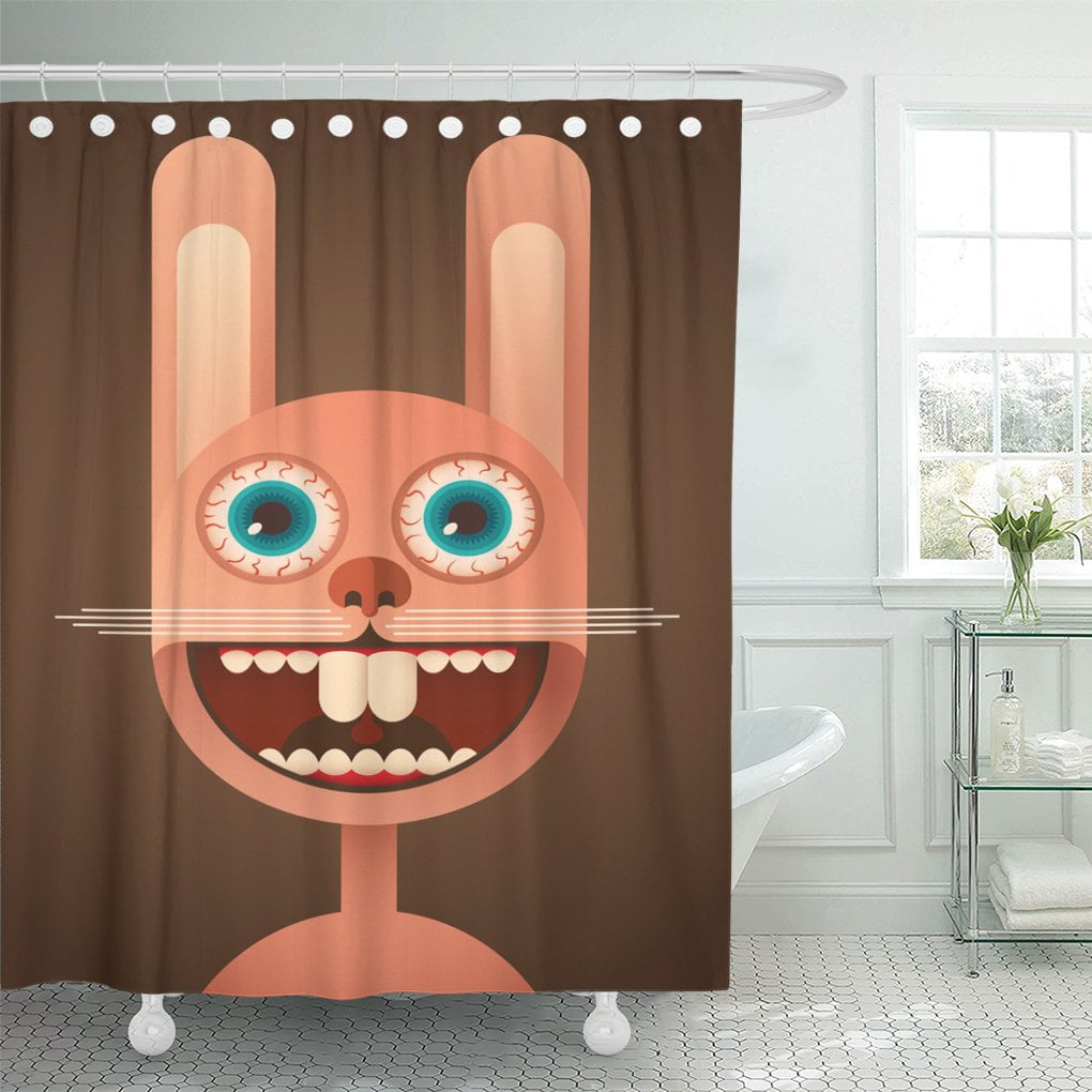 KSADK Weird Comic Rabbit Face Character Funny Absurd Animal Shower