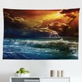thumbnail image 1 of Nature Tapestry, Nature Landscape with Fresh Grass Field and Thunder Environmental Theme, Fabric Wall Hanging Decor for Bedroom Living Room Dorm, 2 Sizes, Green Orange Blue, by Ambesonne, 1 of 1