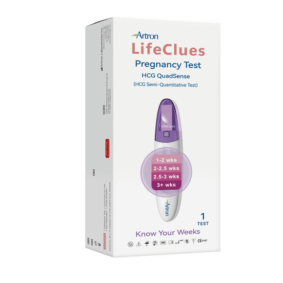 Artron LifeClues™ Pregnancy Test Midstream, Estimate Weeks of Pregnancy, HCG QuadSense Semi-Quantitative Urine Test, 1 Test/Pack