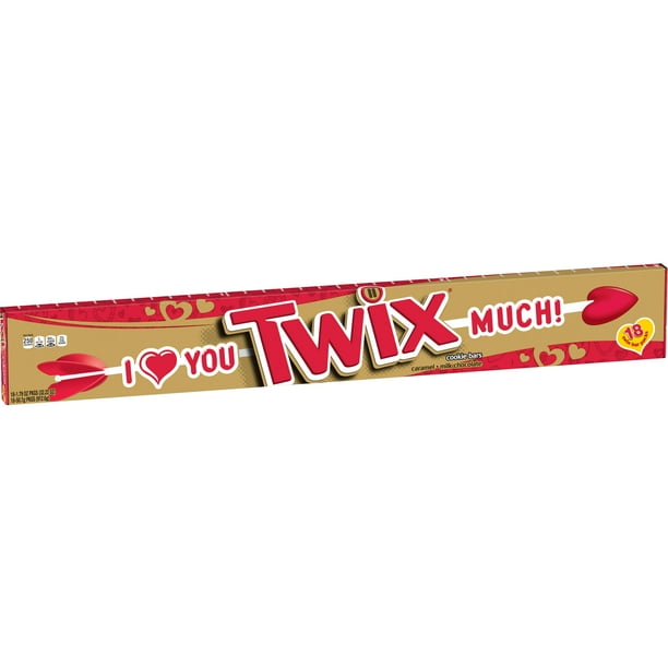 Twix YardLong Valentines Day Caramel Chocolate Candy Bars 18 Pieces