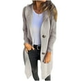 thumbnail image 2 of zejinsd Fall and Winter Jacket for Womens Mid-length Casual Sweater Cardigan Women's Clothing Long-sleeved Hooded Casual Lapel Knit Sweater Jacket with Pockets, 2 of 7