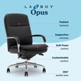 thumbnail image 5 of La-Z-Boy Opus Executive Mid-Back Office Chair Bonded Leather Black and Chrome, 5 of 9