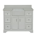 thumbnail image 2 of KBC Zelda 48" Solid Wood Farmhouse Vanity w/ Quartz Stone in White, 2 of 8