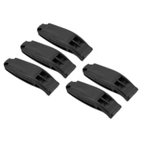 Uxcell Safety Survival Whistles, Safety Whistle with Lanyard for Kayaking, Black 5 Pack
