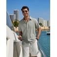 thumbnail image 5 of COOFANDY Mens Short Sleeve Button Down Shirts Casual Summer Shirts Linen Beach Clothes for Men, 5 of 6