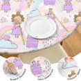 thumbnail image 4 of Princess Rainbow Castle Pattern Round Fitted Tablecloth with Elastic Edge,Dining Table Cover Waterproof,Outdoor Round Tablecloth for Camping,Dining,Indoor and Outdoor, 4 of 7