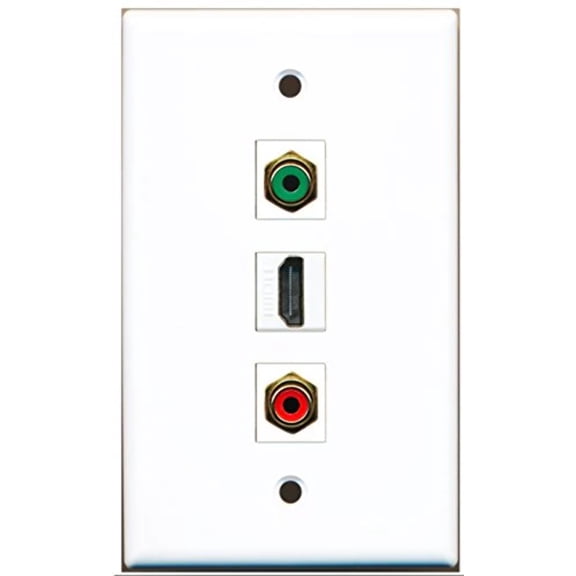 RiteAV - 1 Port HDMI 1 RCA Red 1 RCA Green Wall Plate