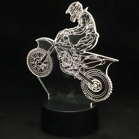 

Motorcycle Night Light Nightlight Desk Table Lamp for Bedroom Top Abs Acrylic