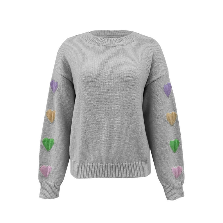 Solid Color Knitting Round-neck Sweater Tops Solid Color Knitting Round-neck Sweater Tops