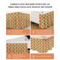 thumbnail image 6 of Orange Green Geometric Wrap Around Bed Skirts for Queen Bed 18" Drop,Bed Skirt with Adjustable Elastic Belt Dust Ruffle Bed Valance for Bedroom Hotel Abstract Moire Modern Vintage Bed Frame Cover, 6 of 7