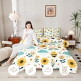 thumbnail image 3 of Erosebridal Cartoon Bee Twin Comforter Sets,Elegant Flower Bedding Set,White Blue,Colorful Stars Reversible,2pcs,1 Comforter and 1 Pillowcase, 3 of 7