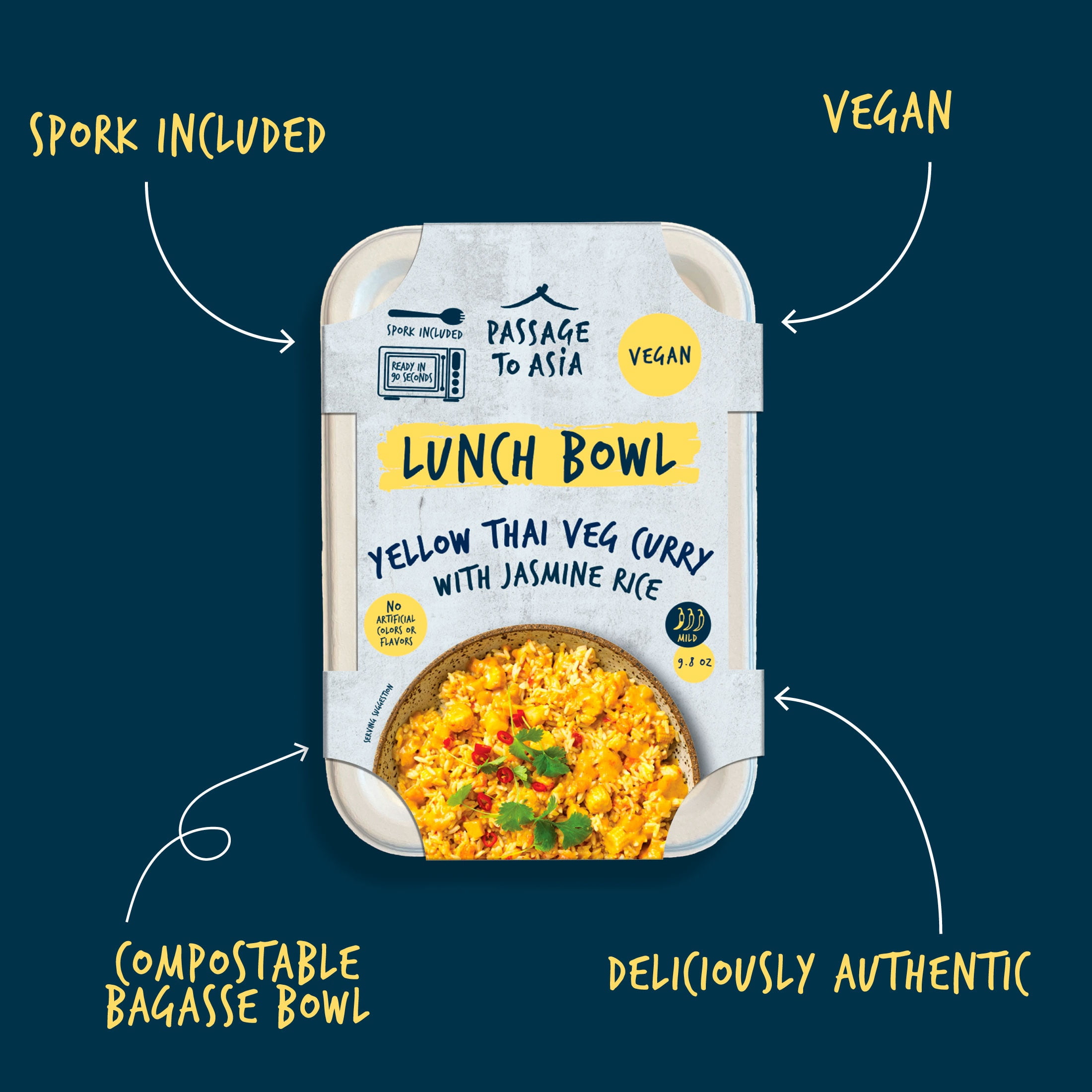Passage to Asia Yellow Thai Curry Lunch Bowl, 9.87 oz
