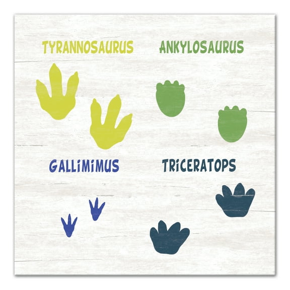 Creative Products Dinosaur Footprints 24x24 Canvas Wall Art