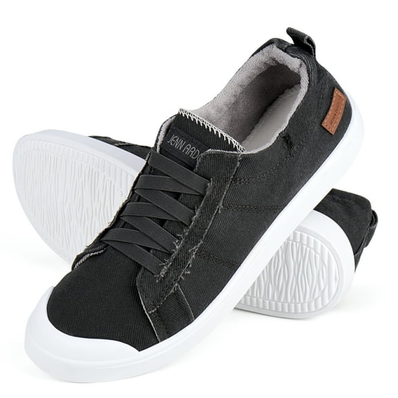 JENN ARDOR Women Canvas Shoes Running Walking Flats Slip on Sneakers Fashion Platform Non Slip Athletic Shoes