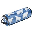 thumbnail image 2 of Hair Tool Organizer Bag with Heat Resistant Mat Removable Travel Storage Case for Hot Air Brushes Curling Irons White Polar Bears Pattern, 2 of 8