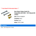 thumbnail image 2 of Rear Brake Caliper Guide Pin - Compatible with 2006 - 2015 Mazda MX-5 Miata 2007 2008 2009 2010 2011 2012 2013 2014, 2 of 2