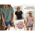 thumbnail image 7 of TEMOFON Women Tops Summer Crew Neck Blouse Fashion Short Sleeve Tee Eyelet Dressy Casual Blouses for Womens Clothes Tee Shirts Tunic Tops, 7 of 7
