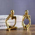 thumbnail image 4 of 3 Piece Thinker Statue Decor Accents Abstract Sculpture Bookshelf Decor Resin Thinker Statues for Home Office Desk Desktop Living Room Decor Collection Figurine, 4 of 9