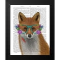 thumbnail image 2 of Fab Funky 12x14 Black Modern Framed Museum Art Print Titled - Fox and Flower Glasses, 2 of 5