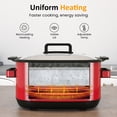 thumbnail image 4 of Heynemo 6.5QT Digital Multi Cooker, 12-in-1 Slow Cooker & Roaster with Timer, Temp Control, Delay Start, Nonstick Pot, Red, 4 of 10
