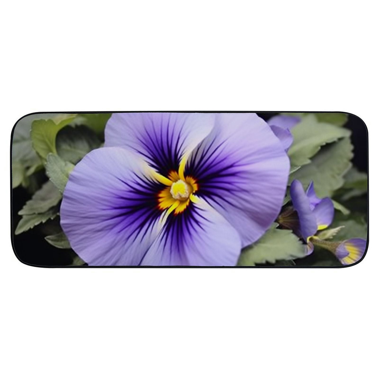 Heduofu Decorative Door Mat, Door Mat with Non-Slip Rubber Backing, Easy Cleaning, Traps Dirt, Rug for Entry, Patio, Garage  - Pansy Viola Violet Violet Plant Flowers Flora 19.68*47.24 in