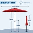 thumbnail image 2 of Garvee 10 feet Outdoor Patio Umbrella, with Push Button Tilt & 8 Sturdy Ribs, Red, 2 of 7