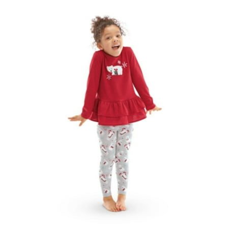 American Girl BITTY BABY Ruffled Polar Bear Holiday Pajamas Set Size Medium 4-5