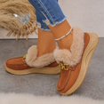 thumbnail image 4 of FRSASU Women's Winter Loafers Dressy Casual Slip On Non Slip Round Toe Fur Lined office Walking Shoes Orange, 4 of 7