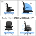 thumbnail image 6 of Lacoo Mid-Back Office Desk Chair Ergonomic Mesh Task Chair with Lumbar Support, Black, 6 of 7
