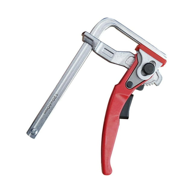 Abrazadera de de cadena de acero al carbono para mesa y riel guía de corte Clip de liberación rápida Rango de sujeción de 120 mm