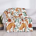 thumbnail image 4 of Throw Blanket for Couch Sofa and Bed, Foxes and Floral Harmony Soft Plush Throw Blanket, Fuzzy Cuteness Comfy Warm Washable Flannel Blanket Throws for All Season, 4 of 8