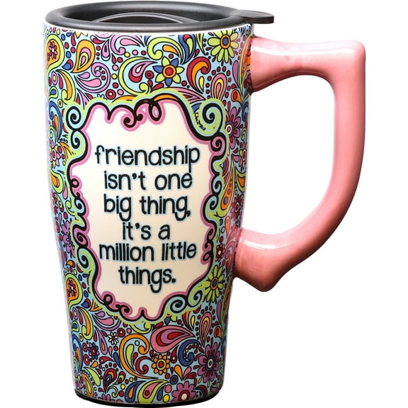 FRIENDSHIP 18 OUNCE CERAMIC TRAVEL MUG