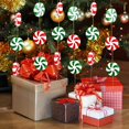 thumbnail image 5 of 24 piezas de decoración de caramelos navideños, adorno de piruleta navideña, adornos colgantes de árbol de Navidad rojo y blanco, colgante acrílico de caramelo en forma de remolino, 5 of 5