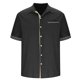 thumbnail image 3 of Camisas de Verano Casuales de los Hombres Impresas Camisa de Manga Corta Parchada para Hombres, Contraste Cuello Botón Arriba con Bolsillo de Pecho, 3 of 8