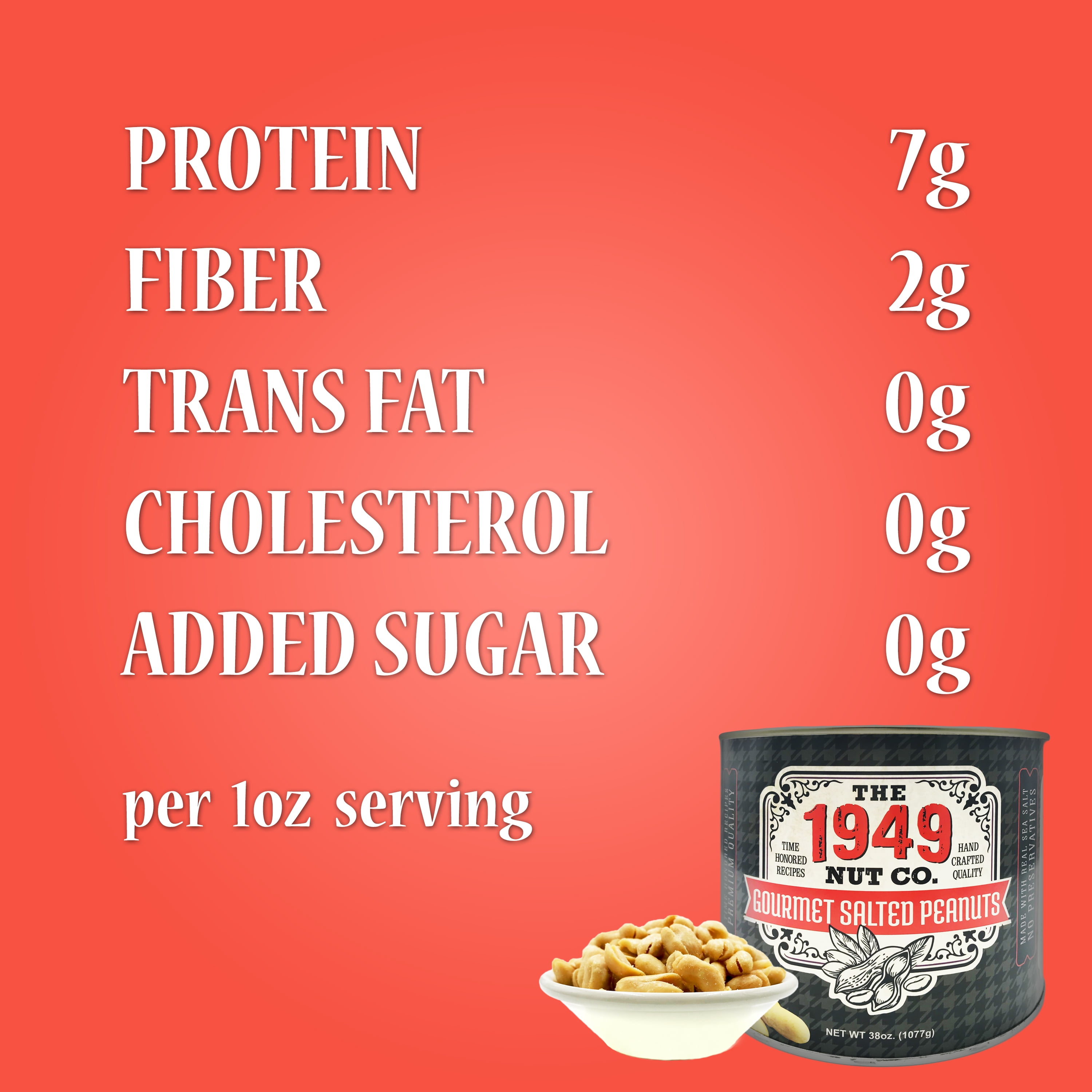 The 1949 Nut Co. Gourmet Salted Virginia Style Peanuts - 38 Ounce