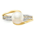 thumbnail image 5 of 14K Yellow Gold Ring Band Pearl Diamond Round Freshwater, Size 5, 5 of 5
