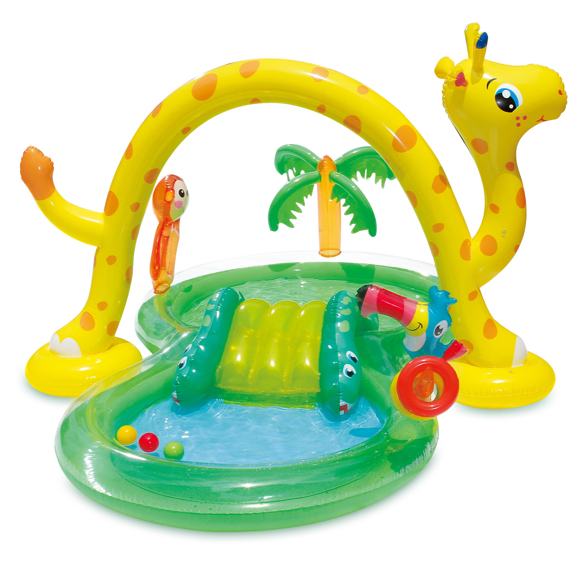 Banzai Spa Party Play Center Kids Inflatable Swimming Pool Canopy Water Jets HTF 